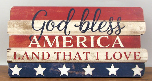 "God Bless America" Wood Sign