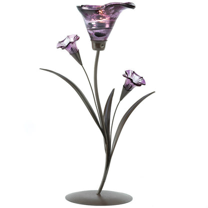 Purple Lily Candle Holder