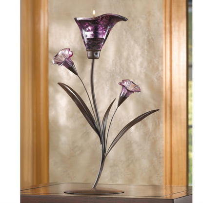 Purple Lily Candle Holder