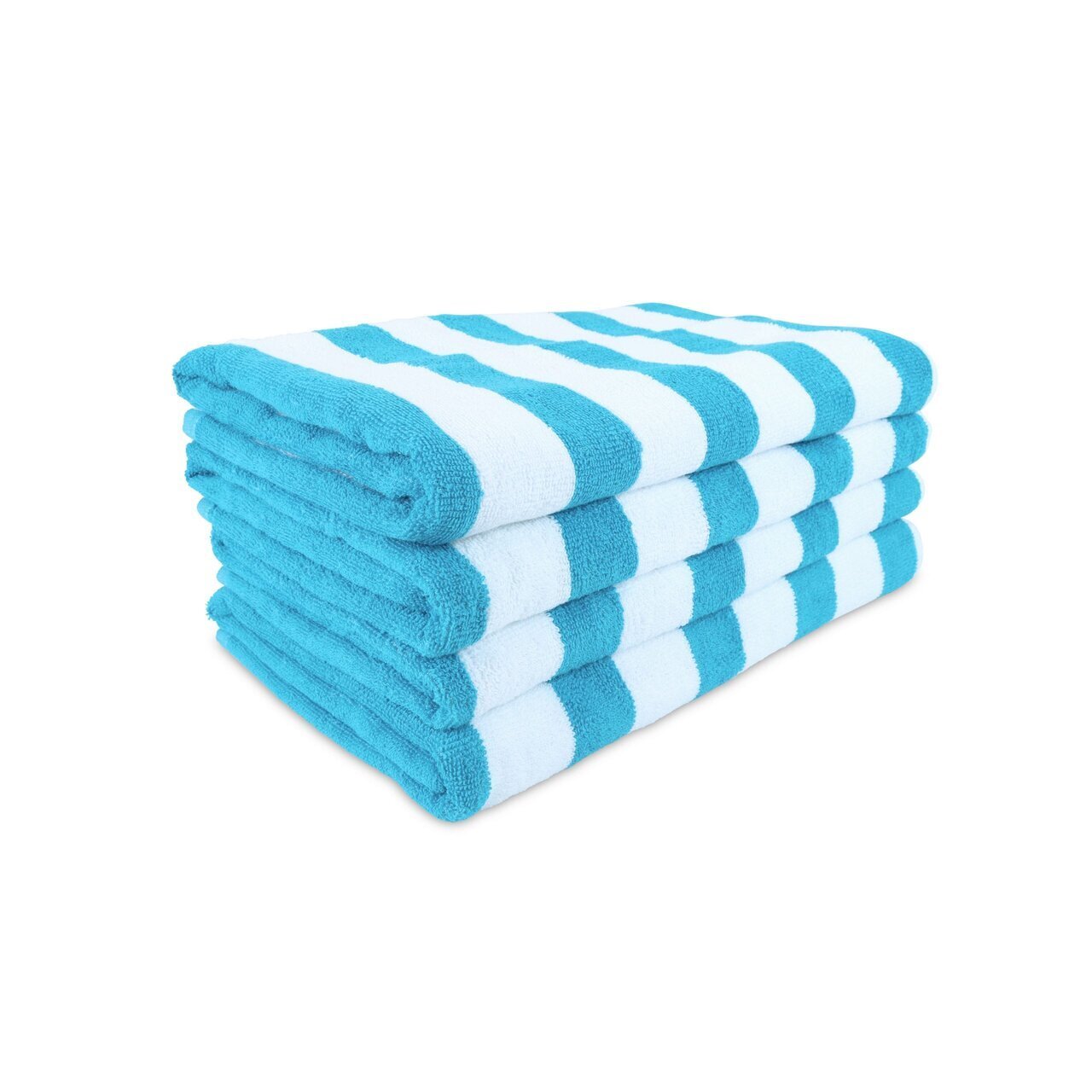 . Case of [12] Cali Cabana Stripe Beach Towel - Blue/White .