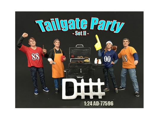 "Tailgate Party" Set II 4 piece Figurine Set for 1/24 Scale Models by American Diorama