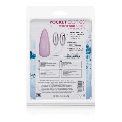 Pocket Exotics Waterproof Double Silver Bullets -  Pink