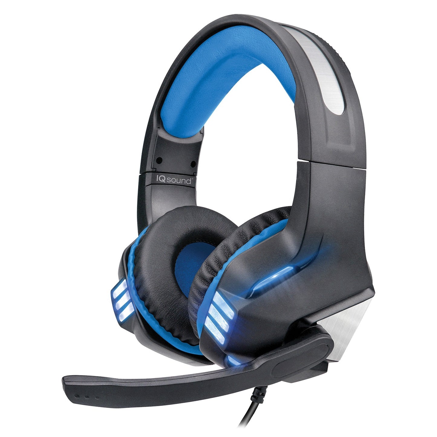 IQ Sound IQ-480G - BLUE Pro-Wired Gaming Headset with Lights (Blue)