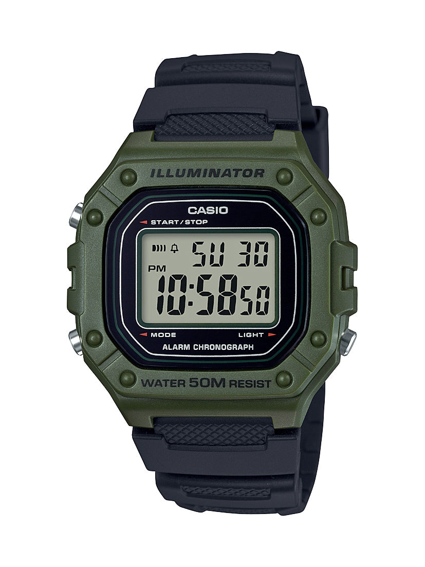 Casio Men's W218H-3A Green Digital Watch